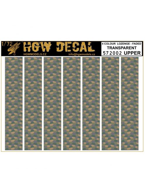 HGW Models - 1/72 4 Colour Lozenge Upper - Decals Wood Grain - transparent sheet: A5