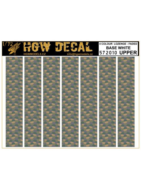 HGW Models - 1/72 4 Colour Lozenge Upper - Decals Wood Grain - base white sheet: A5