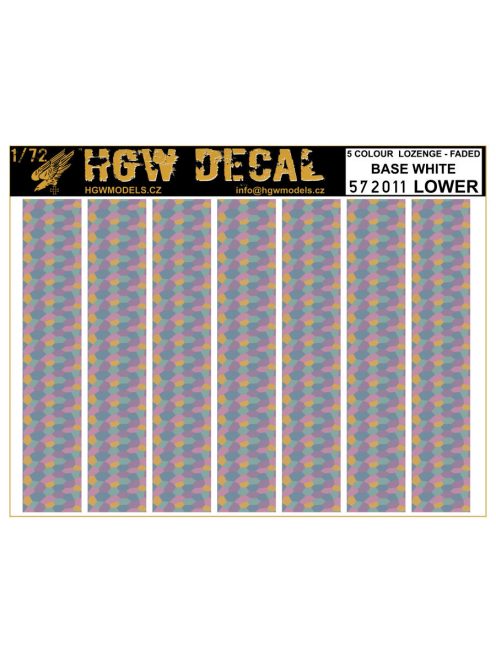 HGW Models - 1/72 5 Colour Lozenge Lower - Decals Wood Grain - base white sheet: A5