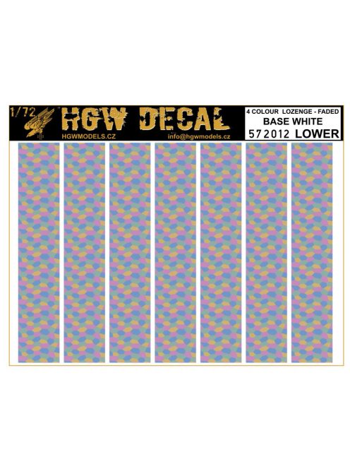 HGW Models - 1/72 4 Colour Lozenge Lower - Decals Wood Grain - base white sheet: A5