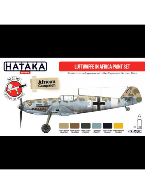 HATAKA - Red Line Set (6 pcs) Luftwaffe in Africa paint set