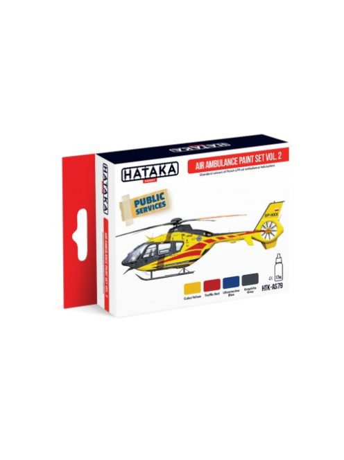 HATAKA - Red Line Set (4 pcs) Air Ambulance (HEMS) paint set vol. 2