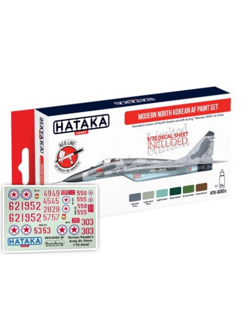 HATAKA - Red Line Set (6 pcs) Modern North Korean AF paint set with decals