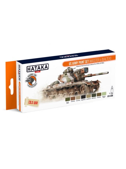 HATAKA - Orange Line Set(8 pcs) US Army paint set (MASSTER & DUALTEX)