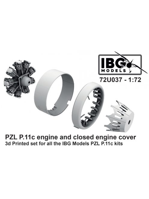 IBG - 1/72 PZL P.11c Engine and Closed Engine Cove (3d printed)