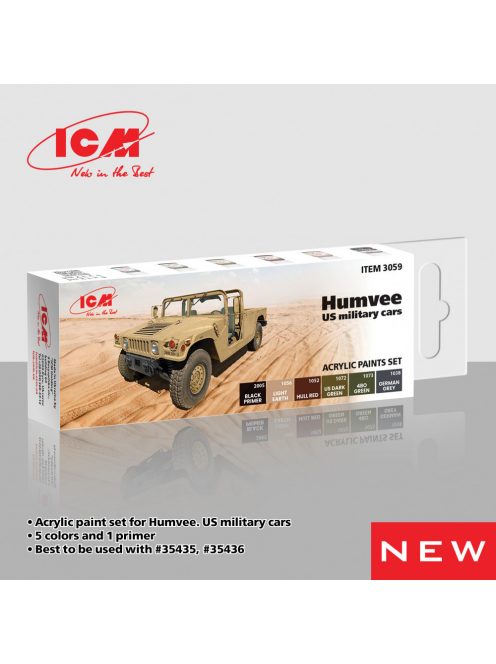 ICM - ICM Humvee. US military cars - acrylic paint set 
6 bottles х 12 ml