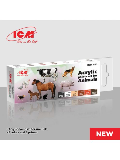 ICM - ICM Animals - acrylic paint set 
6 bottles х 12 ml