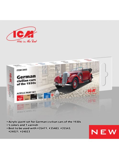 ICM - Acrylic Paint Set for  German civilian cars of the 1930s  6 x12 ml