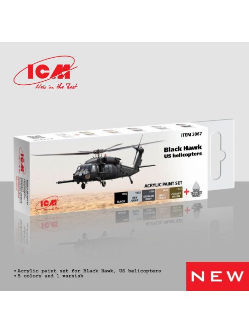 ICM - Acrylic Paint Set for Black Hawk. US helicopters  6 x12 ml