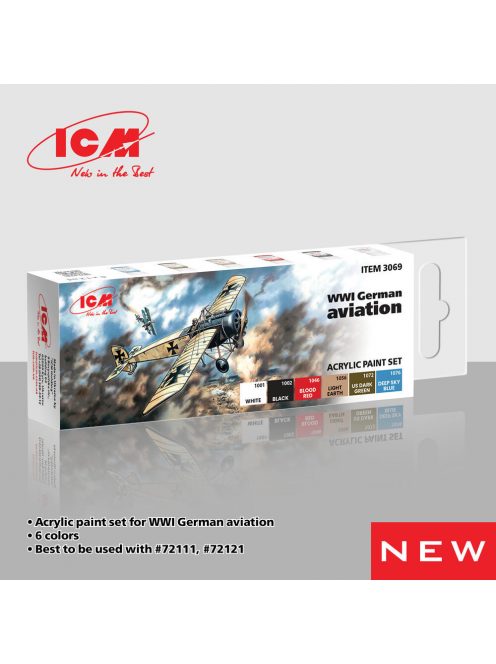 ICM - Acrylic Paint Set for WWI German aviations   6 x12 ml