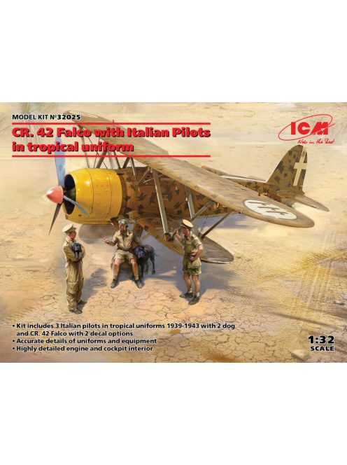 ICM - CR. 42 Falco with Italian Pilots in tropical uniform