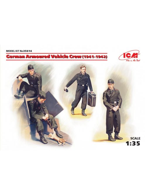 ICM - German Armoured Vehicle Crew 1941-1942 4 figures and cat