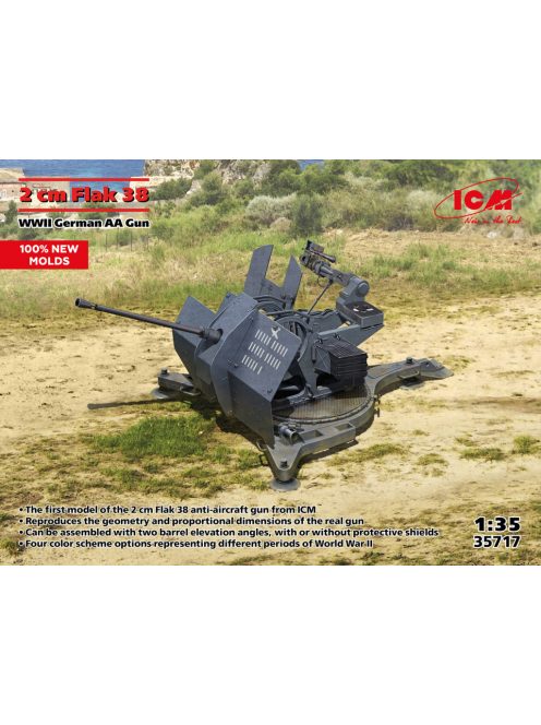 ICM - 1:35 ICM Flak 38, WWII German AA Gun (100% new molds)