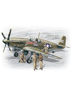   ICM - Mustang P-51 B WWII American Fighter with  USAAF Pilots and Ground Personnel