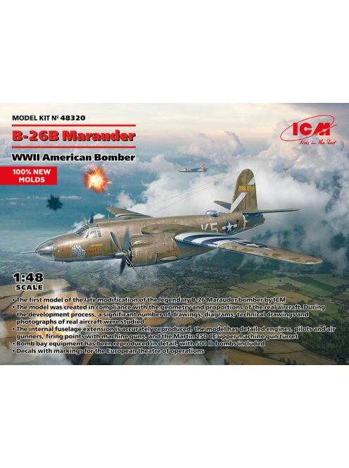 ICM - B-26B Marauder, WWII American Bomber (100% new molds)