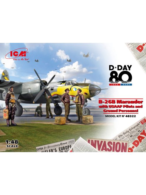 ICM - 1:48 ICM B-26B Marauder with USAAF Pilots and Ground Personnel