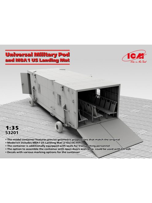 ICM - 1:35 Universal Military Pod and M8A1 US Landing Mat - ICM