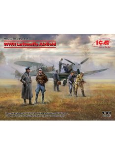   ICM - WWII Luftwaffe Airfield (Messerschmitt Bf 109F-4, Hs 126 B-1, German Luftwaffe Pilots and Ground Personnel (7 figures))