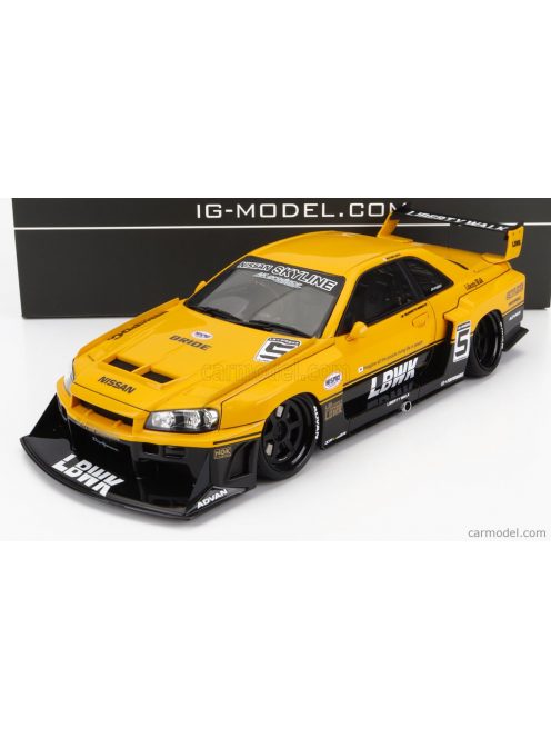 Ignition-Model - Nissan Skyline Lb-Er34 N 5 Super Silhouette Lbwk 1996 Yellow Black