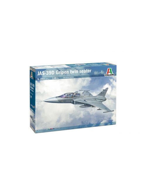 Italeri - 1:48 Swedish Fighter Aircraft JAS-39D Gripen Twin Seater – New Decals Edition