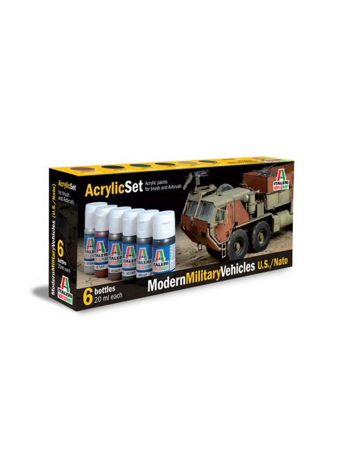 Italeri - Modern Military Vehicles U.S./Nato - Acrylic Paint Set (6 X 20 Ml)