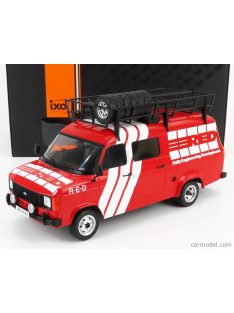   Ixo-Models - Ford England Transit Mkii Team Red Engineering Development Rally Assistance With Accessories 1985 Red White