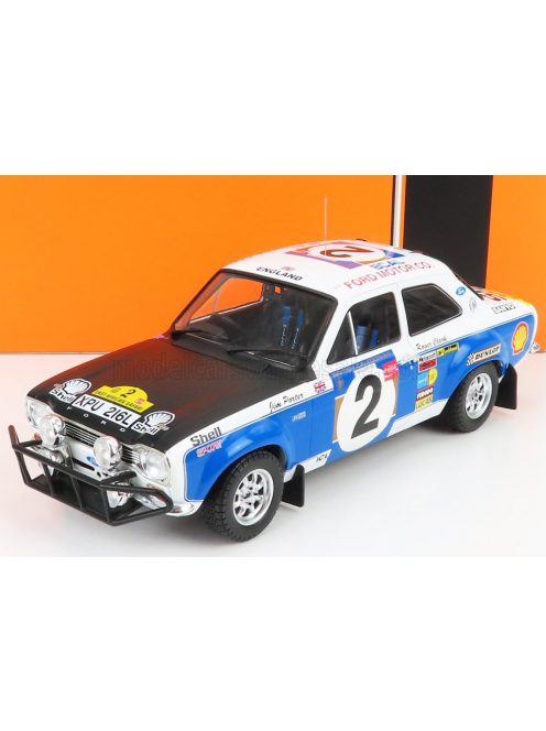 Ixo-Models - FORD ENGLAND ESCORT MKI RS 1600 (night version) N 2 RALLY SAFARI 1973 R.CLARK - J.PORTE WHITE BLUE BLACK