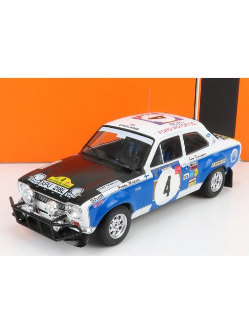 Ixo-Models - FORD ENGLAND ESCORT MKI RS 1600 (night version) N 4 RALLY SAFARI 1973 H.MIKKOLA - J.DAVENPORT WHITE BLUE BLACK