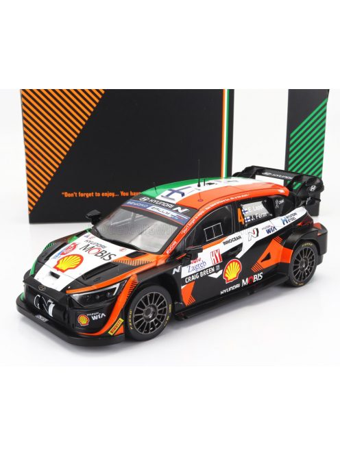 Ixo-Models - HYUNDAI i20 N RALLY1 TEAM SHELL MOBIS WRT N 4 RALLY CROATIA 2023 LAPPI ESAPEKKA - JANNE FERM GREEN BLACK ORANGE