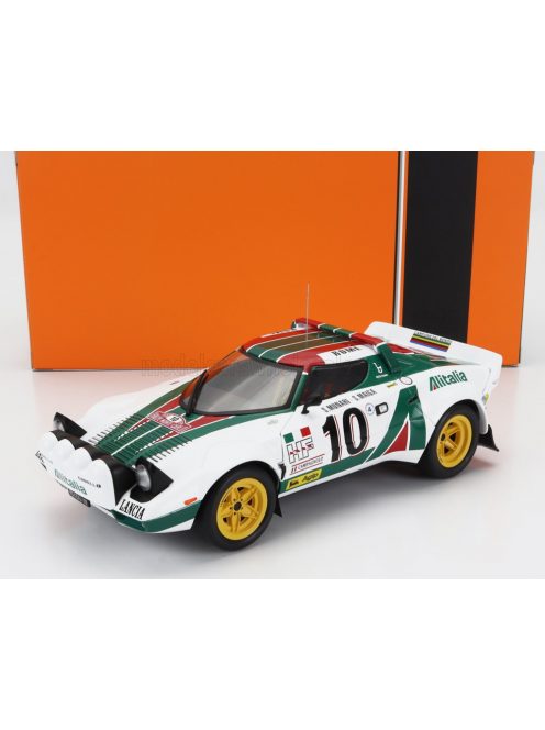 Ixo-Models - LANCIA STRATOS HF TEAM ALITALIA (night version) N 10 WINNER RALLY MONTECARLO 1976 SANDRO MUNARI - SILVIO MAIGA WHITE GREEN RED