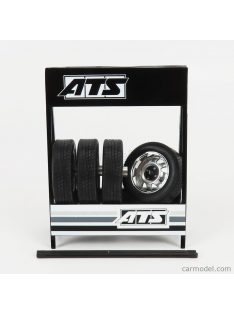   Ixo-Models - Accessories Cavalletto Supporto 4X Pneumatici Ats - Metal Rack With 4X Tyres Black