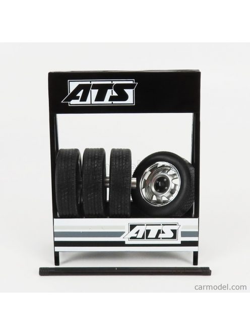 Ixo-Models - Accessories Cavalletto Supporto 4X Pneumatici Ats - Metal Rack With 4X Tyres Black