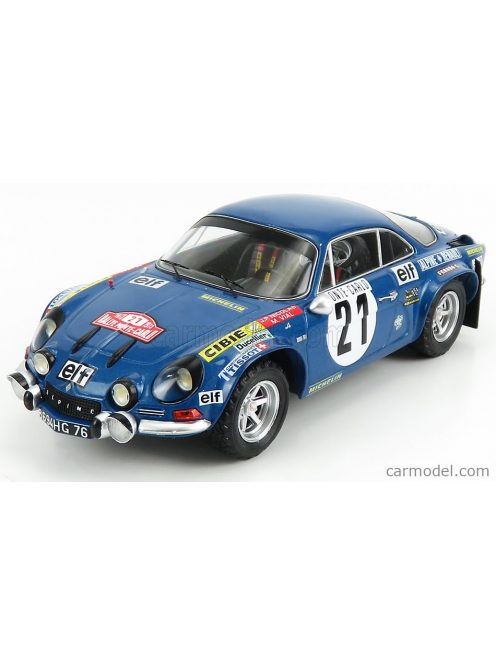 Ixo-Models - Renault Alpine A110 1800S N 21 Rally Montecarlo 1973 J-P.Nicolas - M.Vial Blue Met