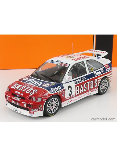 Ixo-Models - Ford England Escort Rs Cosworth Bastos N 3 Rally Ypres 1995 P.Snijers - D.Colebunders Red White Blue