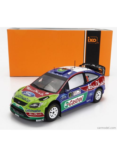 Ixomodels - Ford England Focus Rs Wrc09 N 3 2Nd Rally Sardinia Italy 2009 M.Hirvonen - J.Lehtinen Blue Red Green