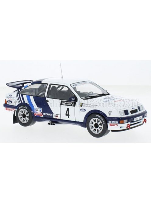 Ixo-Models - FORD ENGLAND SIERRA RS COSWORTH TEAM FORD MOTORSPORTS N 4 5th RALLY 1000 LAKES 1988 STIG BLOMQVIST - BENNY MELANDER WHITE BLUE