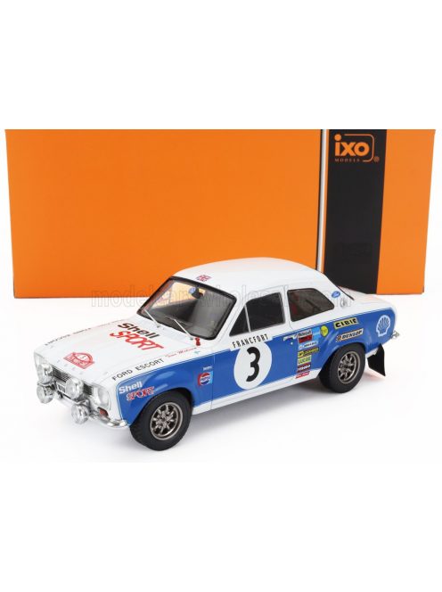 Ixo-Models - FORD ENGLAND ESCORT MKI RS 1600 (night version) N 3 RALLY MONTECARLO 1973 TIMO MAKINEN - HENRY LIDDON BLUE WHITE