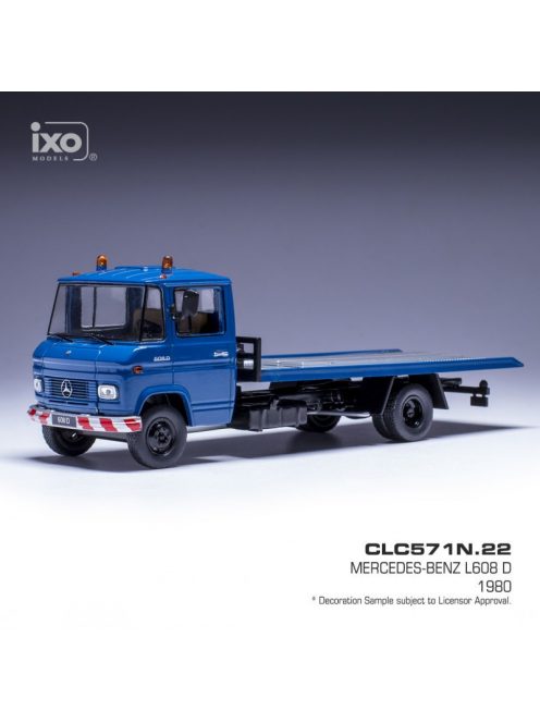 Ixo-Models - 1:43 Mercedes L 608 D Flatbed Car Transporter Blue 1980 - IXO