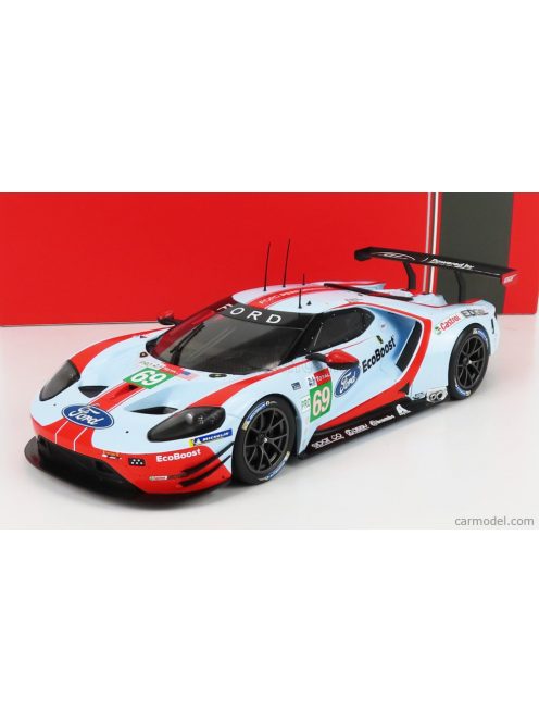 Ixo-Models - Ford Usa Gt Ford Ecoboost 3.5L Turbo V6 Team Ford Chip Ganassi Usa N 69 5Th Lmgte Pro Class 24H Le Mans 2019 R.Briscoe - S.Dixon - R.Westbrook Light Blue Red