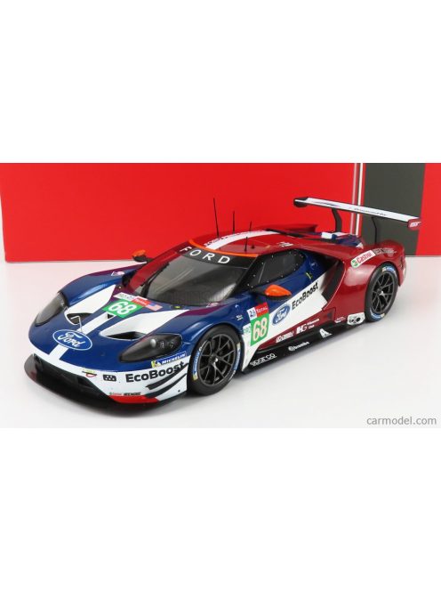 Ixo-Models - Ford Usa Gt 3.5L Turbo V6 Team Ford Chip Ganassi Usa N 68 3Rd Lmgte Pro Class 24H Le Mans 2018 J.Hand - D.Muller - S.Bourdais Blue Red White