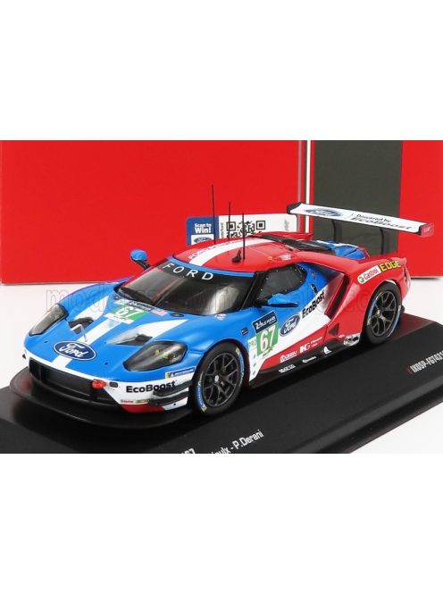 Ixo-Models - FORD USA GT 3.5L TURBO V6 TEAM FORD CHIP GANASSI UK N 67 LMGTE PRO 2nd 24h LE MANS 2017 H.TINCKNELL - A.PRIAULX - P.DERANI RED BLUE WHITE