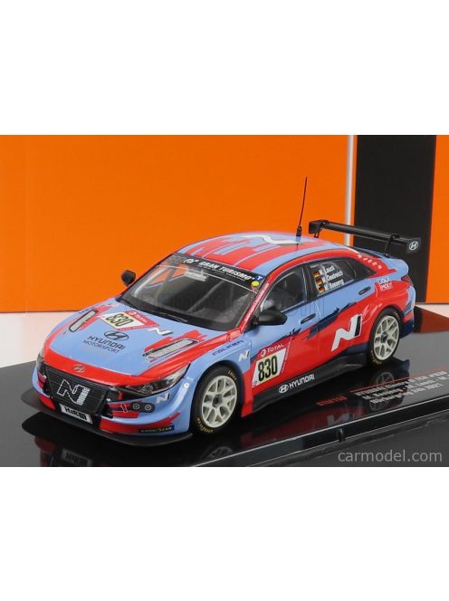 Ixo-Models - Hyundai Elantra N Tcr Team Liqui Moly N 830 24H Nurbring 2021 M.Basseng - M.Lauck - M.Oestreich Light Blue Red