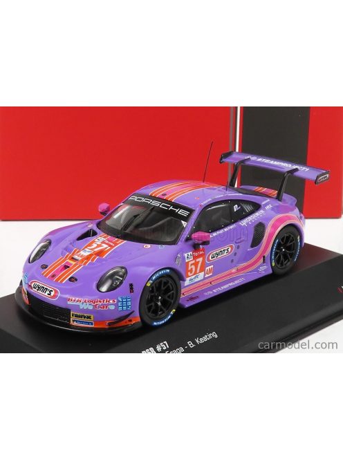 Ixo-Models - Porsche 911 991 Rsr 4.0L Team Project-1 N 57 24H Le Mans 2020 J.Bleekemolen - F.Fraga - B.Keating Purple Orange