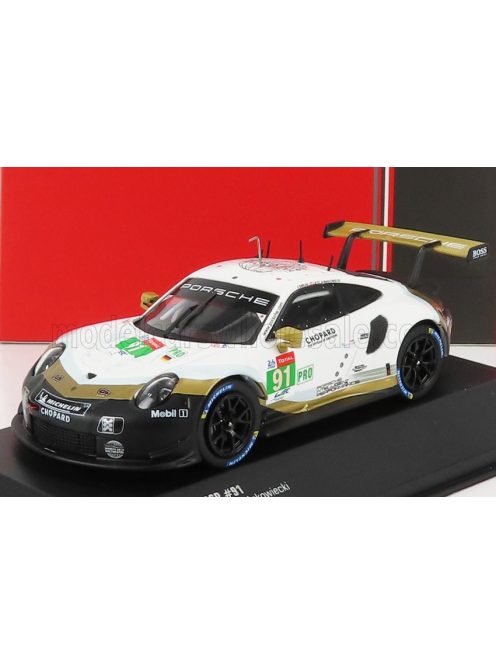 Ixo-Models - PORSCHE 911 991 RSR 4.0L FLAT-6 PORSCHE GT TEAM N 91 2nd LMGTE PRO CLASS 24h LE MANS 2019 P.PILET - E.BAMBER - N.TANDY WHITE BLACK GOLD