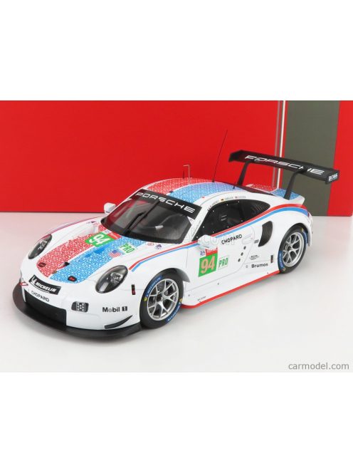 Ixo-Models - Porsche 911 991 Rsr 4.0L Flat-6 Porsche Gt Team N 94 24H Le Mans 2019 S.Muller - M.Jaminet - D.Olsen White Blue Red