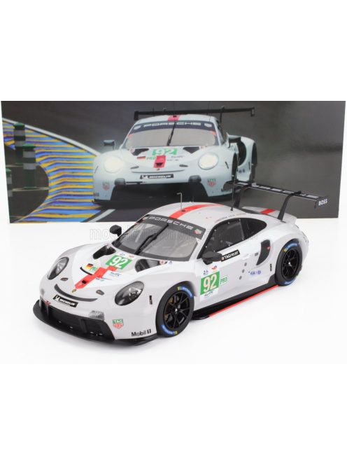 Ixo-Models - PORSCHE 911 991-2 RSR-19 4.2L TEAM PORSCHE GT N 92 24h LE MANS 2022 MICHAEL CHRISTENSEN - KEVIN ESTRE - LAURENS VANTHOOR WHITE GREY RED