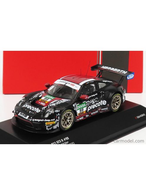 Ixo-Models - Porsche 911 991-2 Gt3 R Precote Herbert Motorsport Team N 99 Adac Gt Masters 2020 S.Muller - R.Renauer Black Red