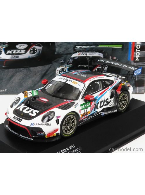 Ixo-Models - Porsche 911 991-2 Gt3 R Team Kues 75 Bernhard N 17 Adac Gt Masters Hockenheim 2020 K.Bachler - S.De Silvestro - Stefan Bellof Tribute Black White Red