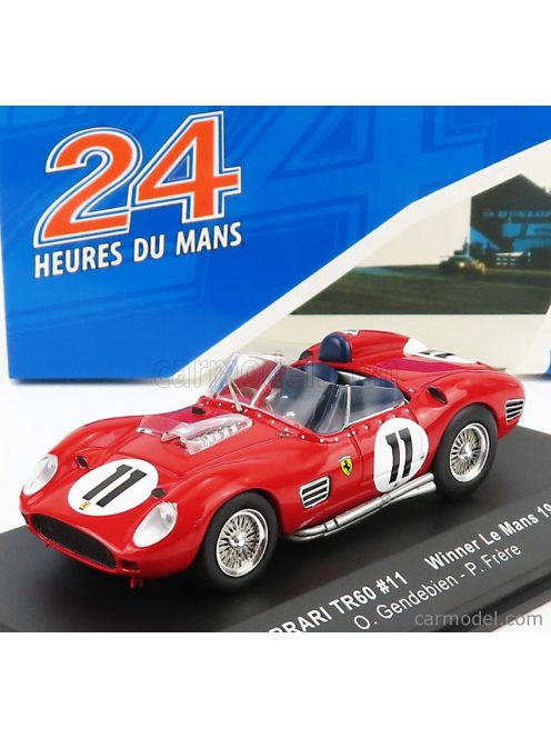 Ixo-Models - Ferrari 250Tr Testarossa 3.0L V12 Spider Team Scuderia Ferrari Spa N 11 Winner 24H Le Mans 1960 P.Frere - O.Gendebien Red