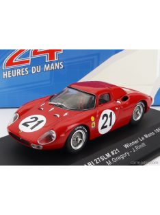   Ixo-Models - Ferrari 250Lm 3.3L V12 Team N.A.R.T. North American Racing N 21 Winner 24H Le Mans 1965 M.Gregory - J.Rindt Red